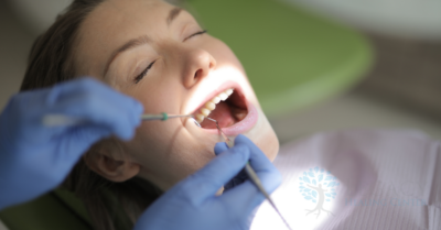 young woman getting a dental check up